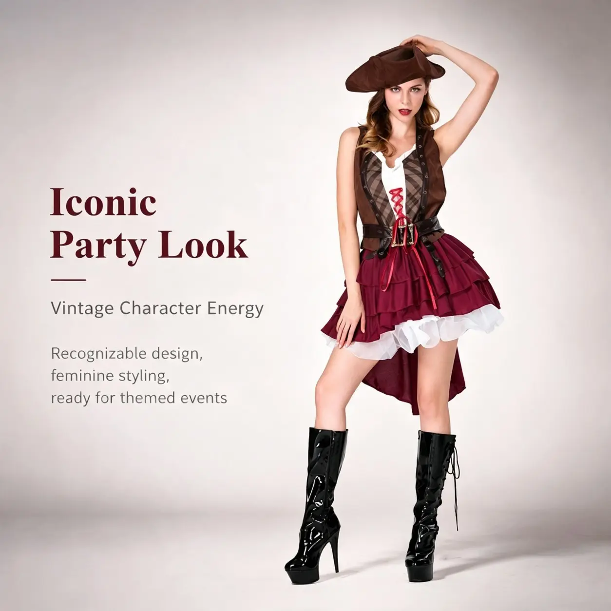 Women Pirate Costume Outfit Halloween Carnival Themed Party Dress Set