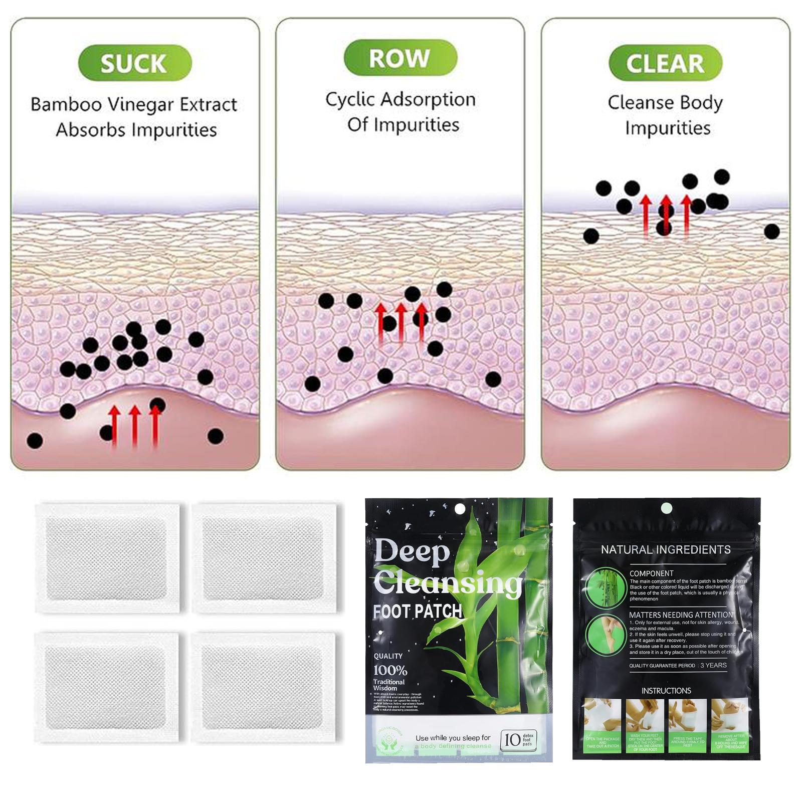 Detox Foot Pads,Good Night,Cleansing,StressRelief,Pain Relief Variants with Bamboo Vinegar,Bamboo Charcoal,Ginger & Mugwort.