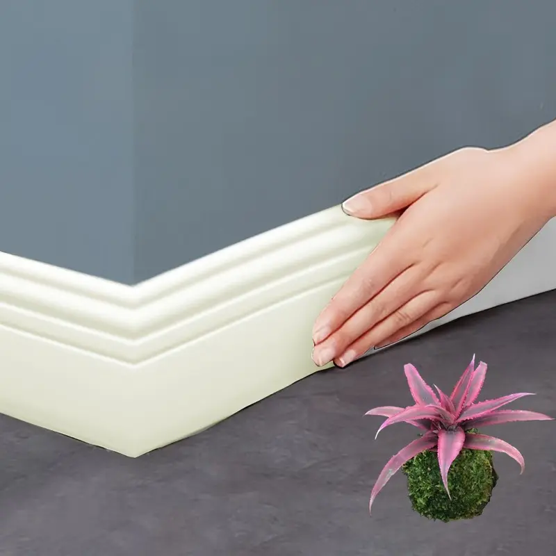 1Roll 3.94 x 118.11/196.85 Inches matte PVC self adhesive skirting board sticker simple elegant durable easy to apply for wall edge decoration