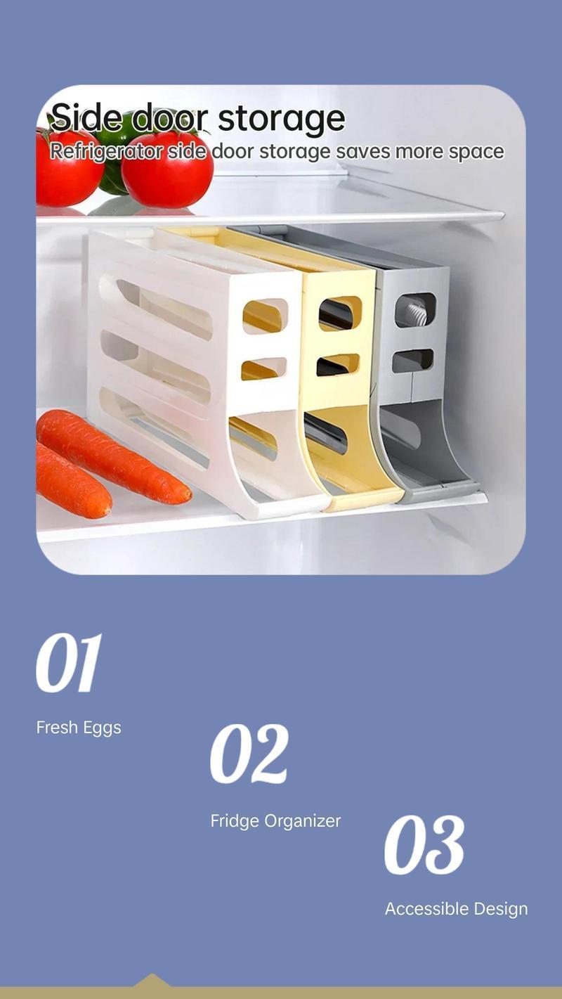 Efficient Egg Storage Solution - Automatic Rolling Type Egg Storage Box for Fridge Organization and Freshness
