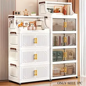 3/4/5/6 layers of heavy-duty multifunctional folding storage cabinets with open shelves, large capacity, suitable for living room/bedroom/wardrobe/cabinet/kitchen/office/dormitory organization and storage