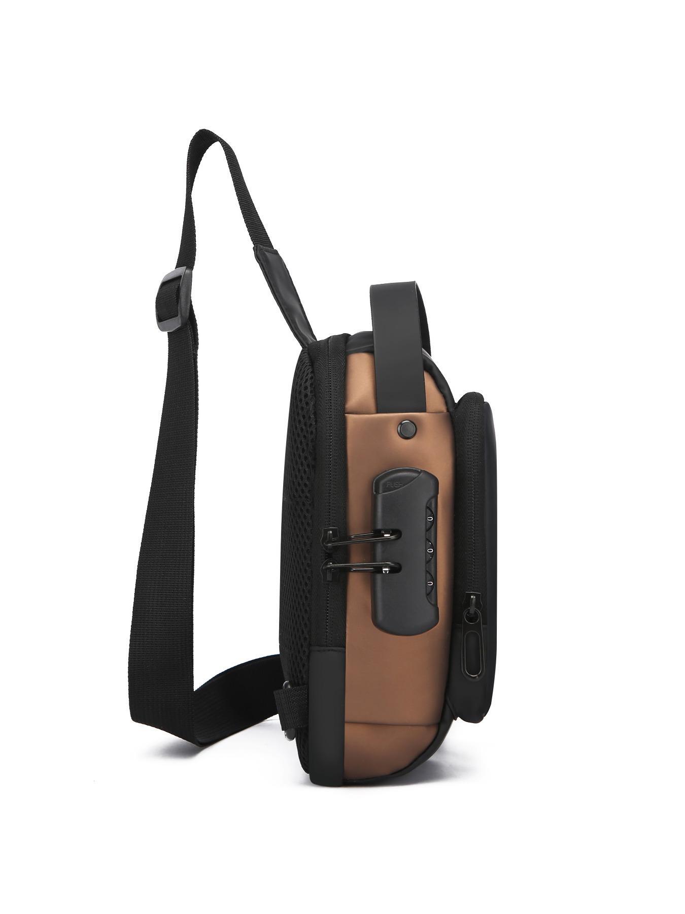 Men's Letters Print Zipper Chest Bag, Casual Anti-theft Large-Capacity Crossbody Bum Bag, Fashionable Sling Bag for Daily Use Men's Letters Print Zipper Chest Bag, Casual Anti-theft Large-Capacity Crossbody Bum Bag, Fashionable Sling Bag for Daily Use