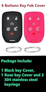 Silicone Rubber Key Fob Cover Compatible with 2014-2021 Chevrolet Suburban Tahoe GMC Yukon Yukon XL HYQ1AA