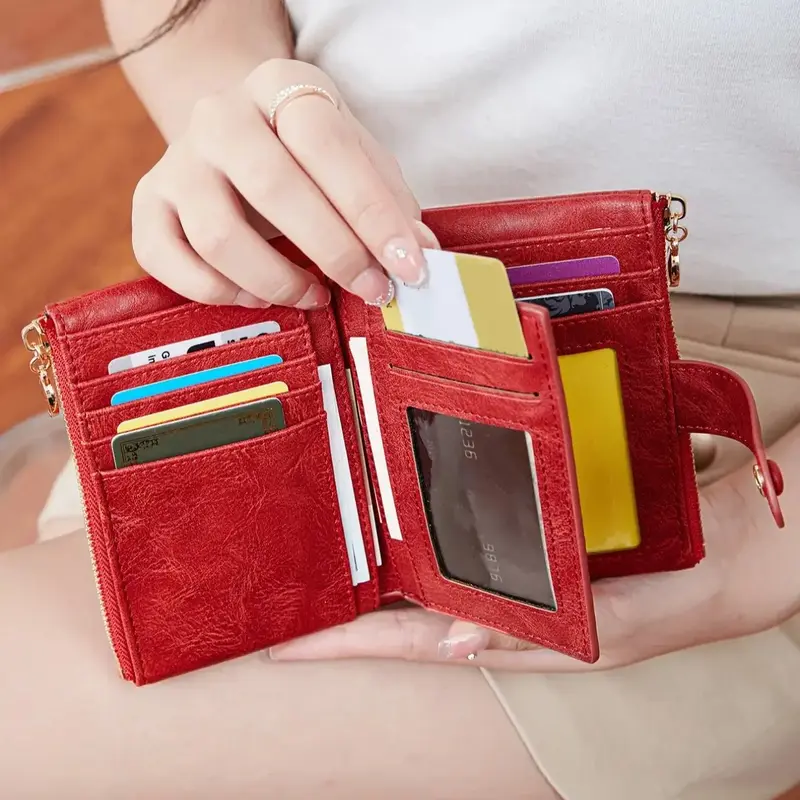 Women's Simple Style Plain Color Zipper Wallet, SimpleCasual Trendy Versatile Wallet, Fashionable Wallet forDaily Use,Christmas Gift, Valentine's Day Gift, Ideal Gift,Thanksgiving gifts
