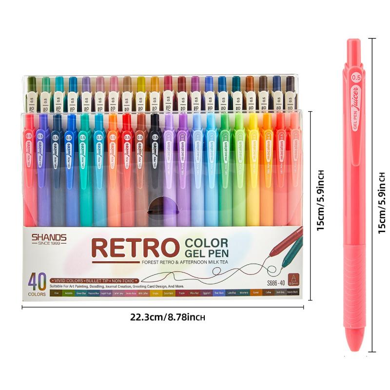 Retractable Gel Ink Pens,0.5mm Extra Fine Point Tip,Journaling Smooth Writing Note Taking Coloring No Bleed & Smear Smudge, Smudge Free for Drawing, Writing,Planner at School