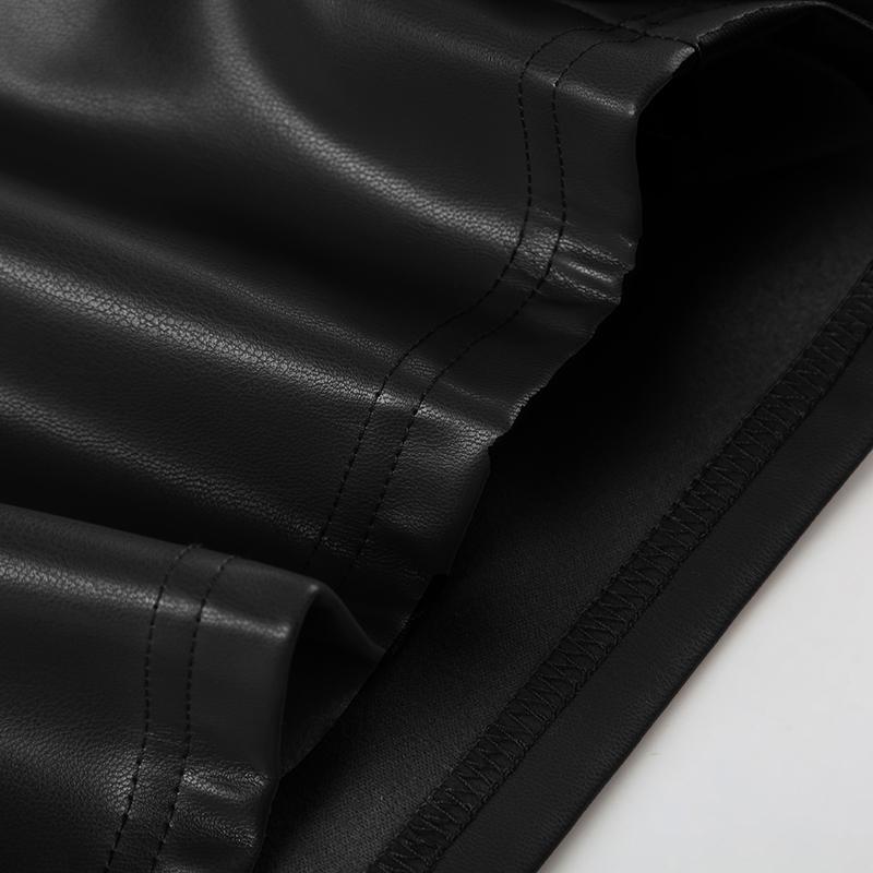 Women's Plain Faux Leather Low Waist Shorts, Fashion Street Style Sexy Party Music Festival Shorts, Casual Fitted Shorts, Casual Summer Wear