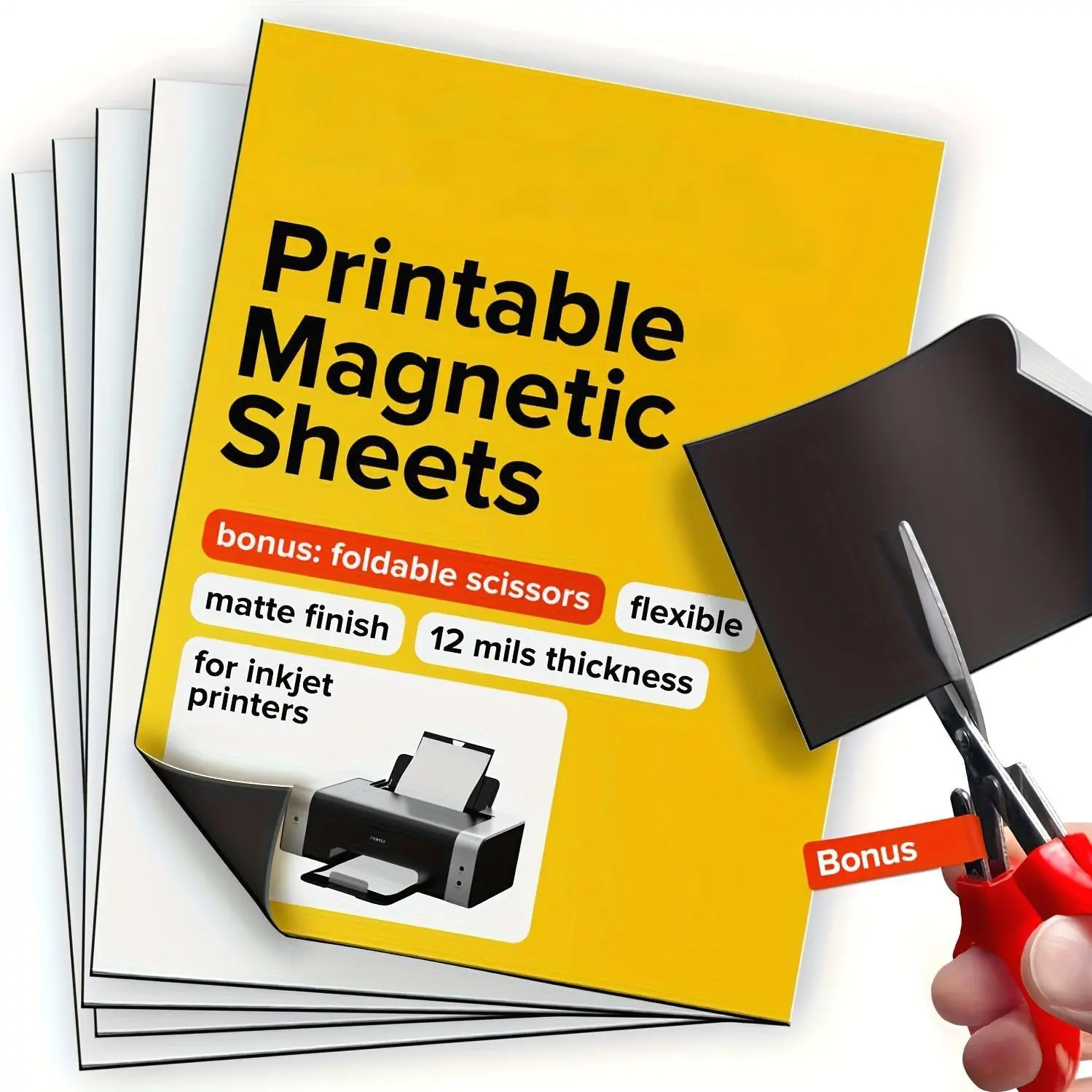 Printable Magnetic Sheets - Each 6" X 8"/ 8.5" X 11" - Flexible Magnet Sheets Non Adhesive for Photo And Picture Magnets - Matte Printable Magnetic Paper for Cars, And Crafts 10/15/20pcs