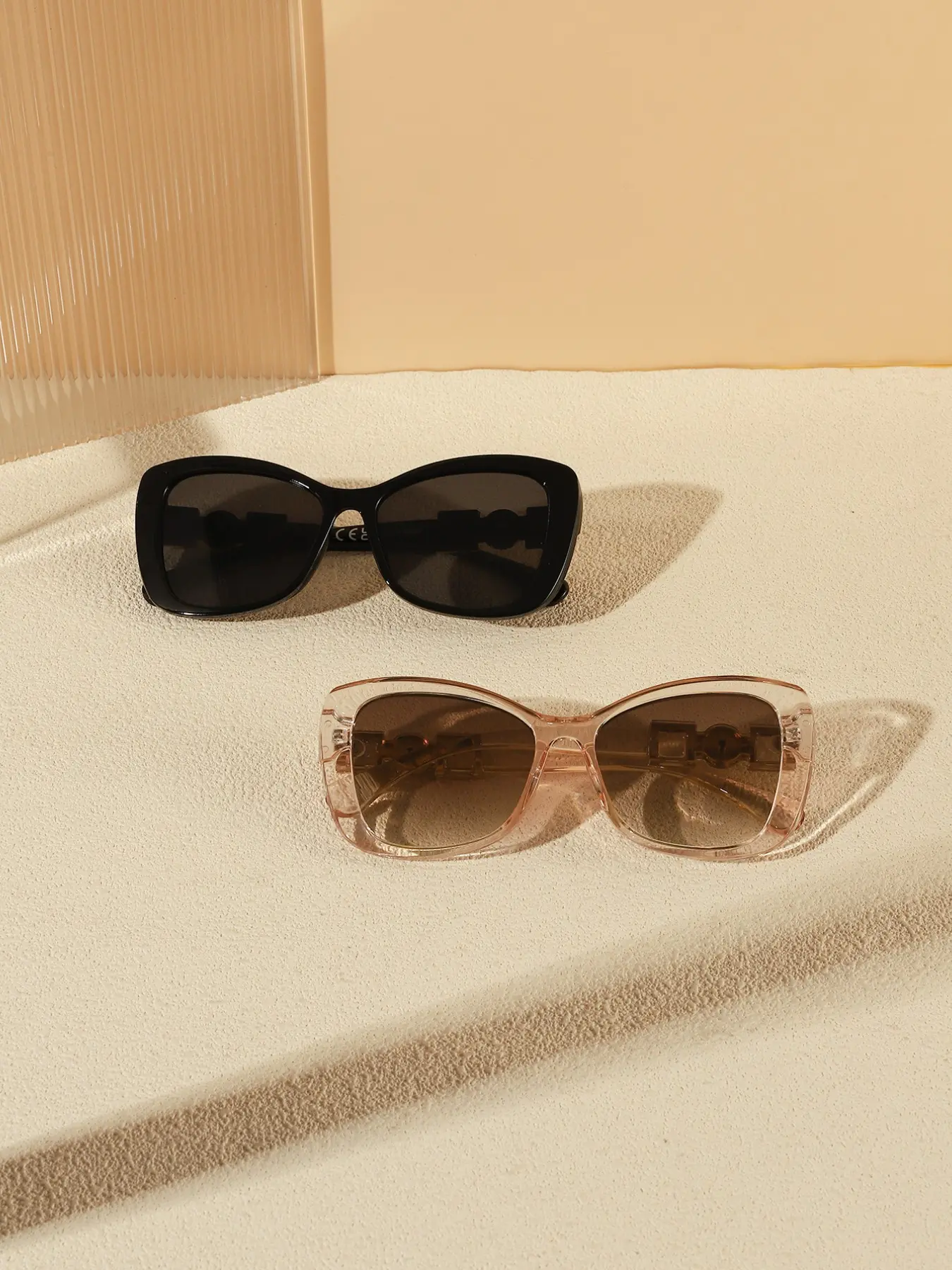 Elegant Square Frame Sunglasses for Women, Pearl Embellished PC Frame, Uv100 Protection, Casual Style, All Seasons