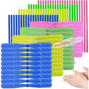 Hand Helicopter Spinner, 36 Pieces Plastic Propeller Flying Dragonfly Toy, Random Colors, Outdoor Party Favors for Kids