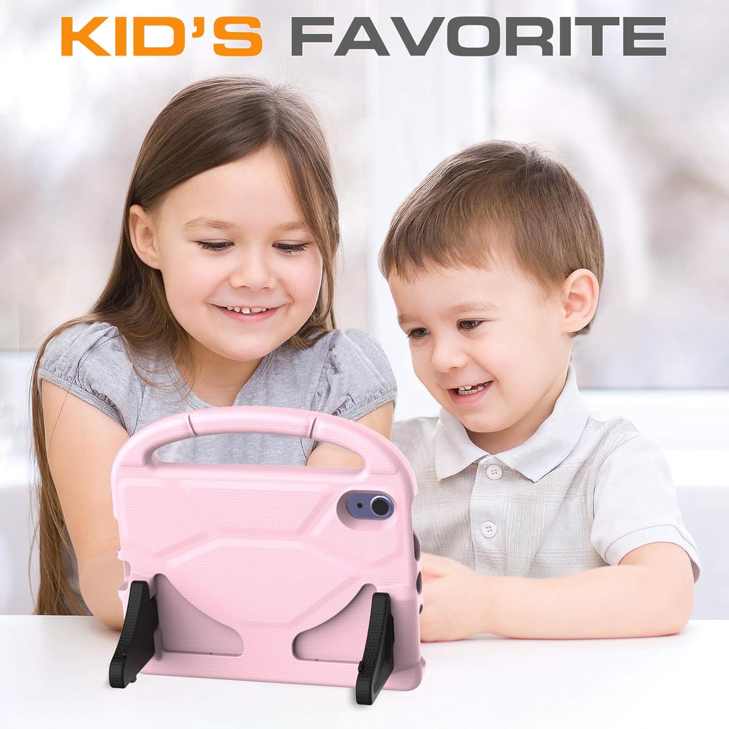 Case for iPad mini 7 (A17 Pro) 2024/ Mini 6 2021, iPad mini 7th/6th Generation Case with Screen Protector - Shockproof with Handle Stand Protective Cover for iPad 8.3 Inch, Light