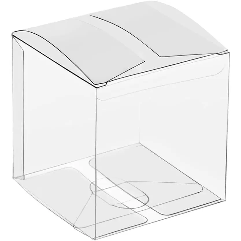 Clear  Boxes 2" x 2" x 2" - 25 Pack, Clear PVC Plastic Boxes Transparent Packing Box Favor Square Boxes for Thanksgiving, Christmas, Wedding, Party, Birthday, Candy,