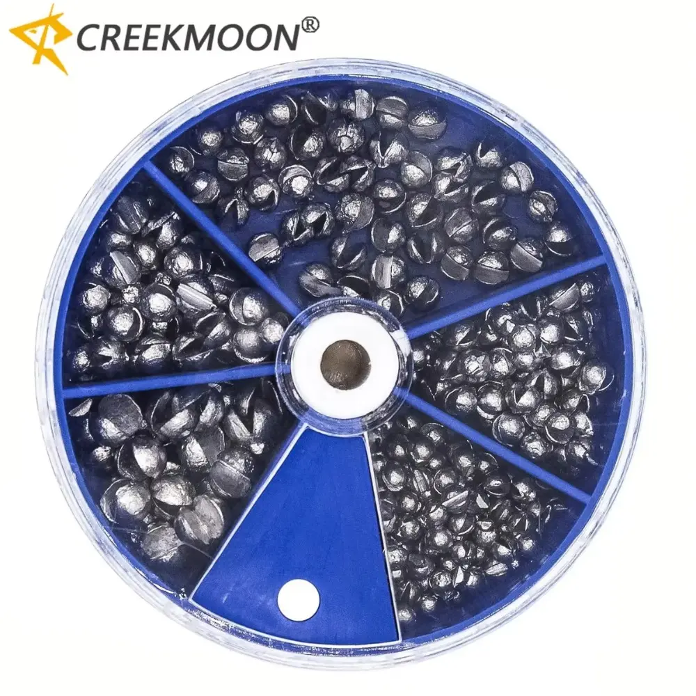 Weight Sinkers 205pcs/box 5 Sizes Lead Weights Round Split Shot Sinkers Removable Fishing Accessories for Accurate Casting and Deep Water Fishing
