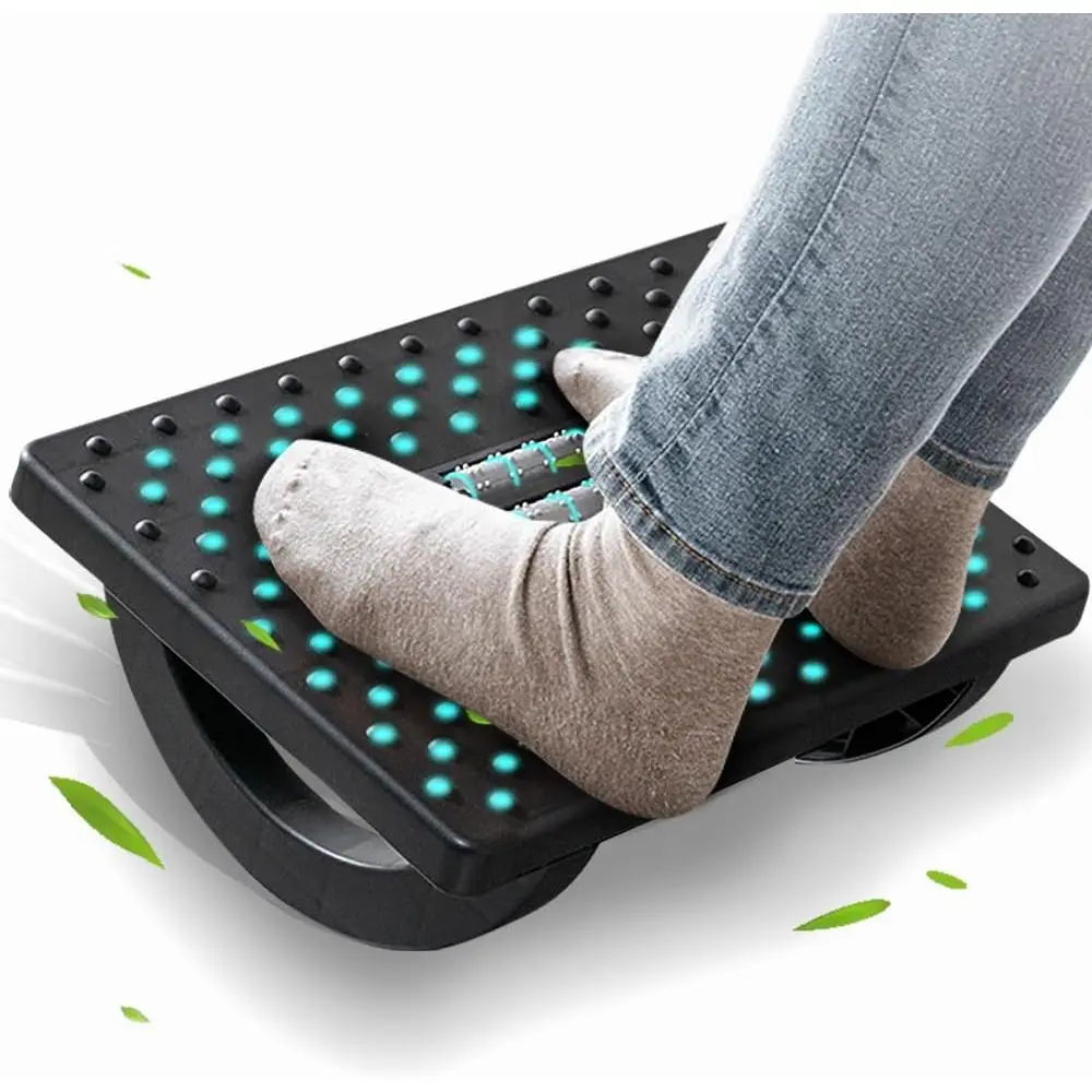Foot Rest for Under Desk at Work -  Foot Stools for Under Office Desk - Rocking Footrest with Roller  -  Rest for Chair,  Gaming -13" L x 9.6" W x 5" H