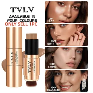4-Color Dual-Ended Highlighter Concealer Stick, Sculpting Nose Shadow Side Shade Face Brightener Long-Lasting Eyelid Pen