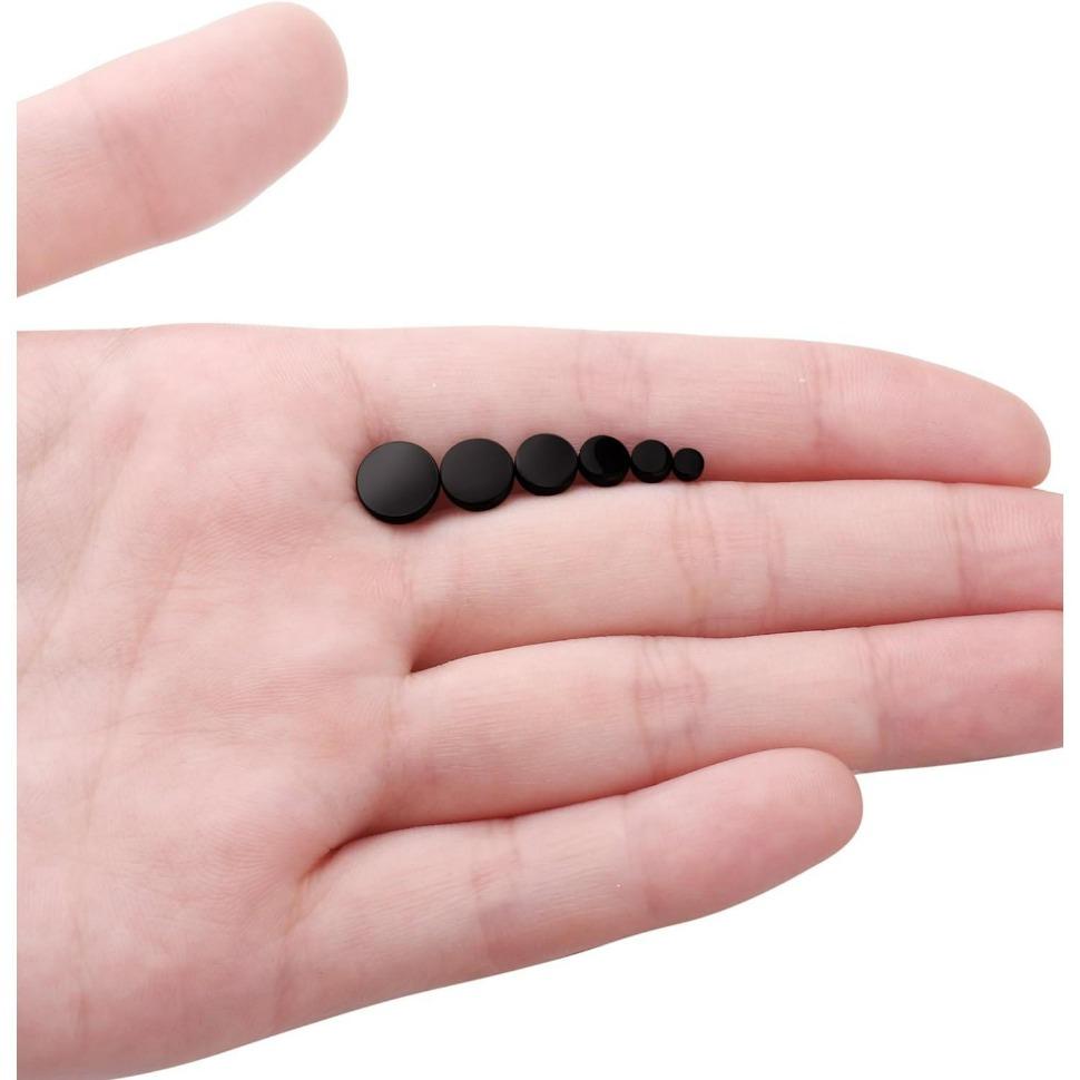 FINREZIO Stainless Steel Black Stud Earrings for Men Women 3mm-8mm Available Daily Menswear Elegant Classic earring stack non tarnish jewelry earrings women