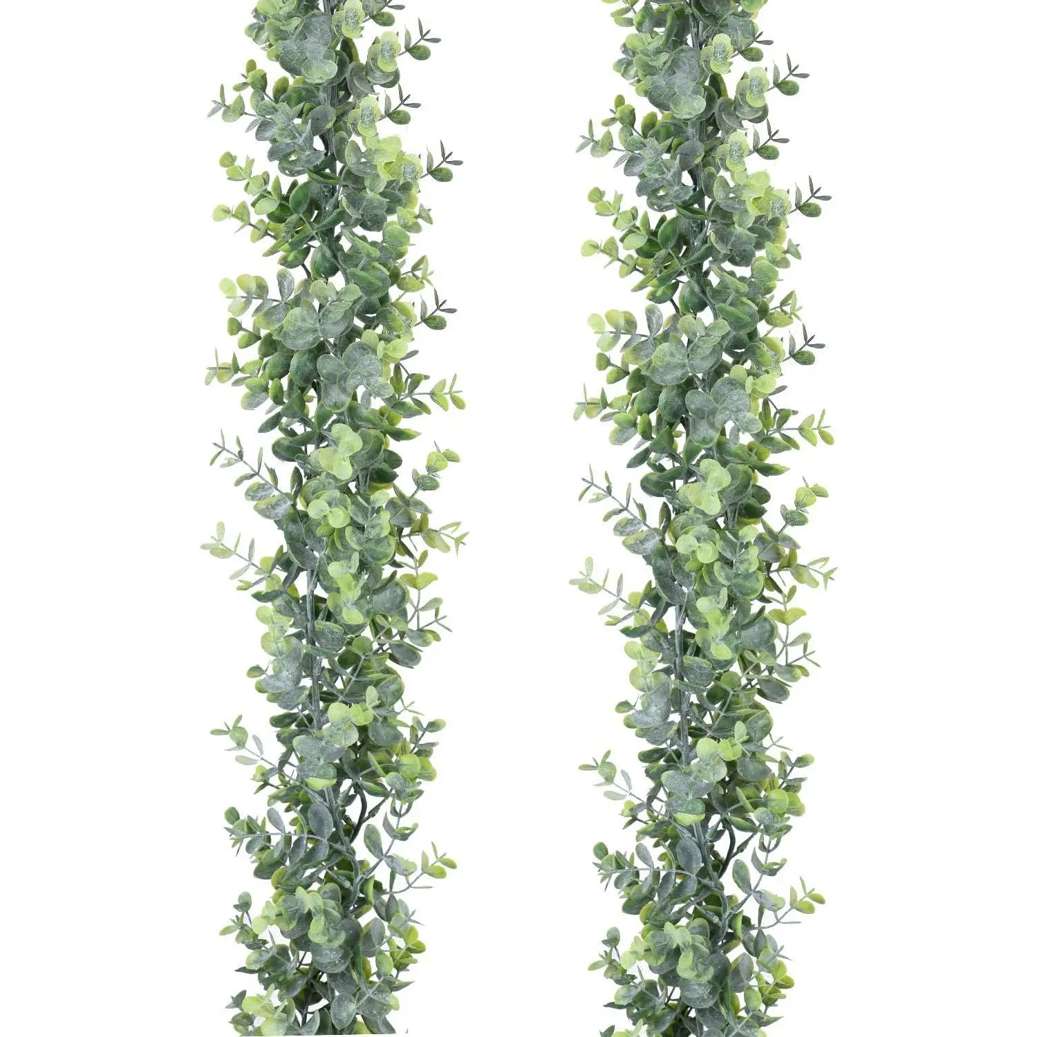 Faux Eucalyptus Garland , 2 Pack Artificial Vines  Eucalyptus Leaves Greenery Garland for Wedding Backdrop Arch Wall Decor, 6 /pcs UV Protected Indoor Outdoor