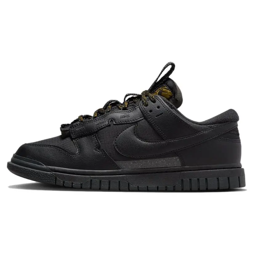 Nike Air Dunk Jumbo Low-Top Leather Walking Sports Athletic Trainer Shoes for Men - Comfortable, Versatile Black Casual Shoes with Verifiable Global Authentication Credentials