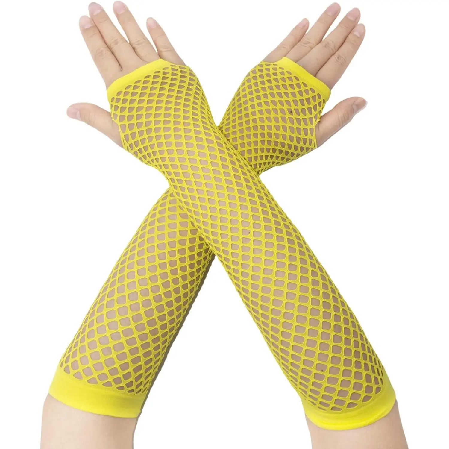 Fishnet Fingerless Gloves Mesh Arm Sleeves EMO Gloves for Women Theme Party Scene Accessories