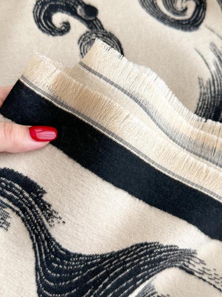 Women's Floral-Pattern Fringe-Trim Shawl, Imitation Cashmere Warm Scarf, Soft Thick Double-Sided Scarf for Fall and Winter, Fashion Accessory for Daily Wear, Great Gift for Girlfriend