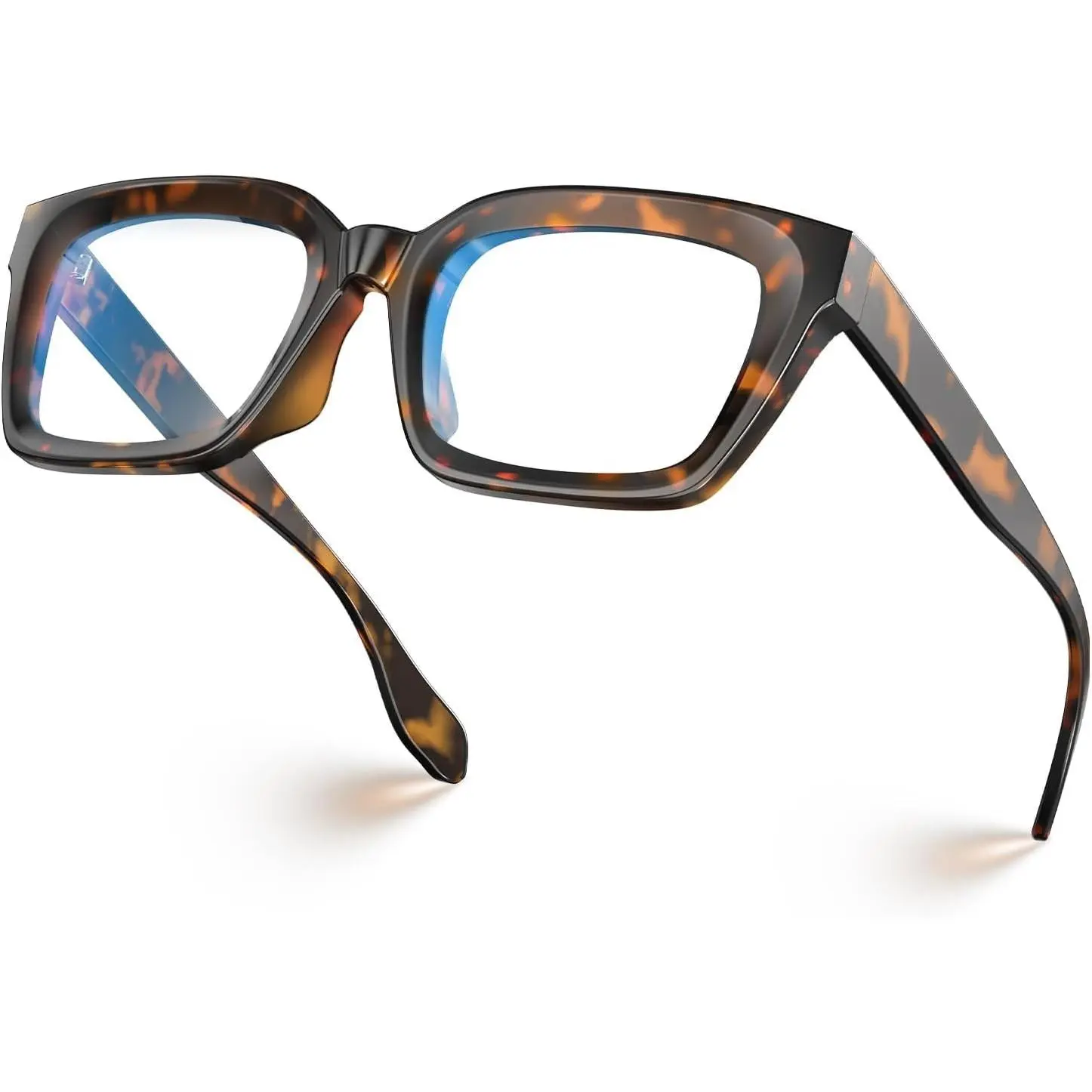 Chunky Square Anti Glare UV400 Blue Light Blocking  Glasses | 99% Digital Screen Filter Non-Prescription Clear Lens Thick Frame 32g Lightweight Eyewear Office for Men Women MONTANA