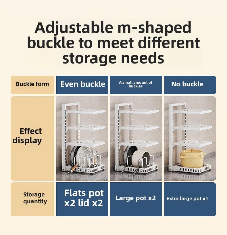 Household goods kitchen multi-functional 7-layer shelves, 304 carbon steel material, rust-proof, load-bearing strong shelves