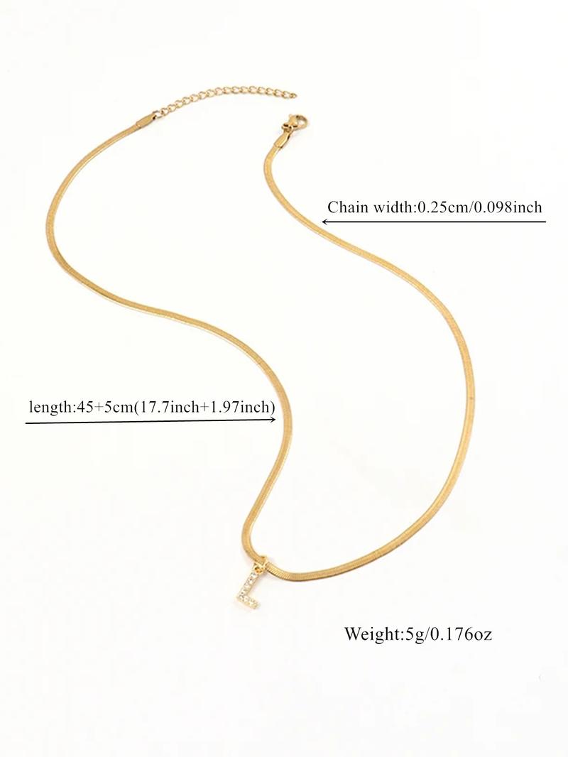 Fashion Letter Design Pendant Necklace for Women, Elegant Rhinestone Necklace, Fashion Jewelry for Party, Daily Clothing Decor, Trendy All-match & Exquisite Jewelry for Birthday Gift
