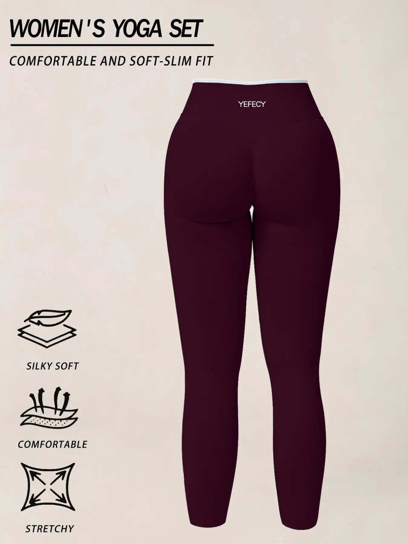 High Elasticity Invisible Waistband Sportswear Long Pants, Colorblock Design, Tummy Control, Comfortable and Stylish Workout Clothes