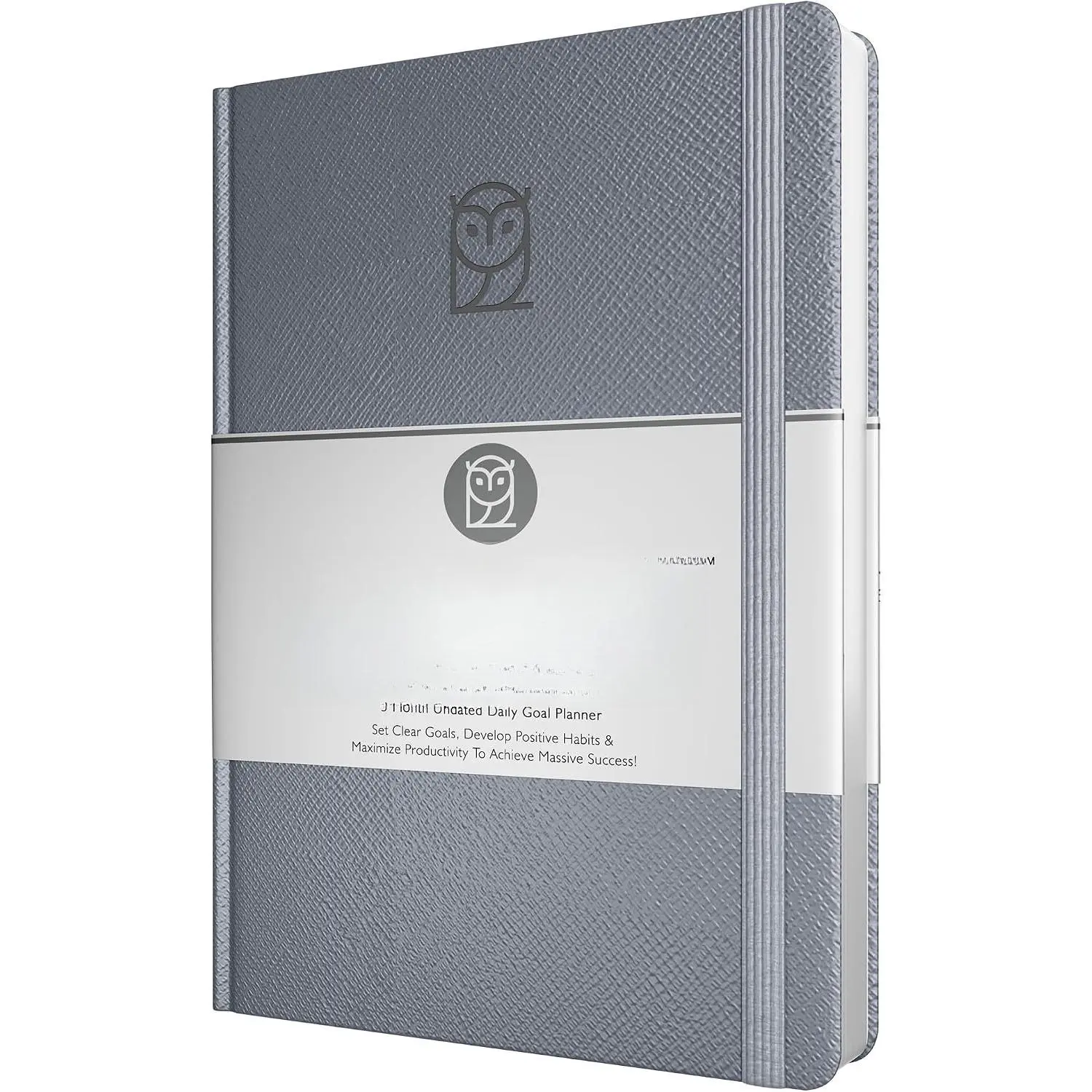 Undated Daily  - 3-Month A5 Productivity Organizer with Full Page Per Day,  Friendly, Hourly Schedule, Goal Setting, Habit , Weekly & Monthly Pages - Hardcover Time Management Notebook (Gray)