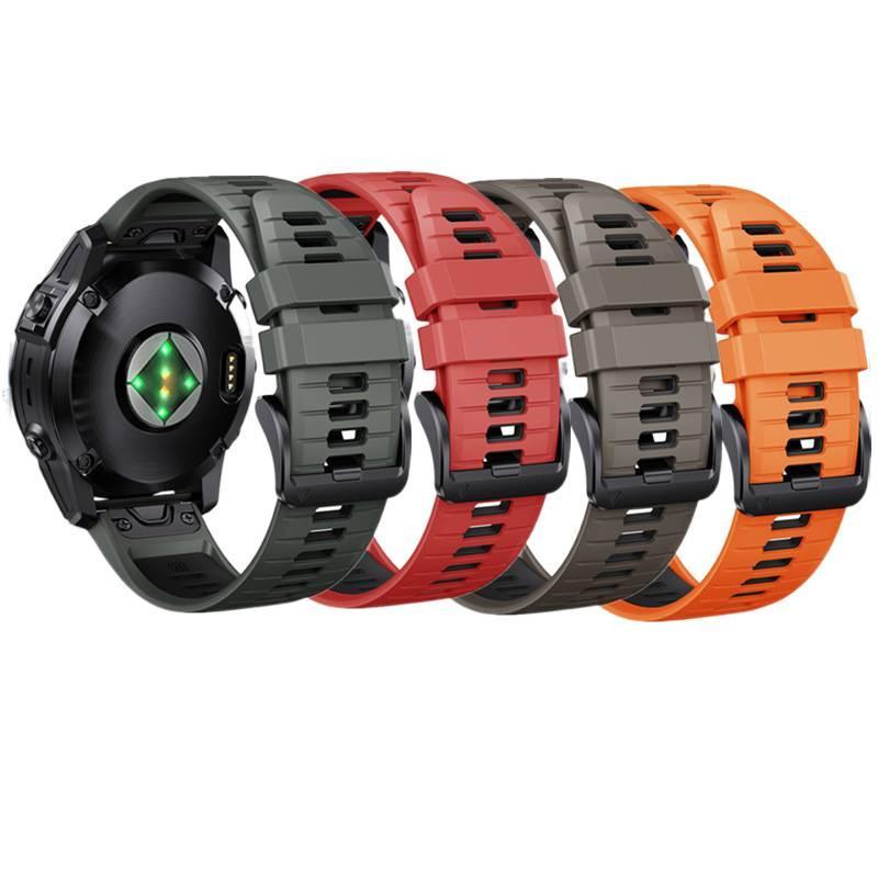 Compatible with Garmin Fenix 7 watch strap, dual-color quick-release rubber strap