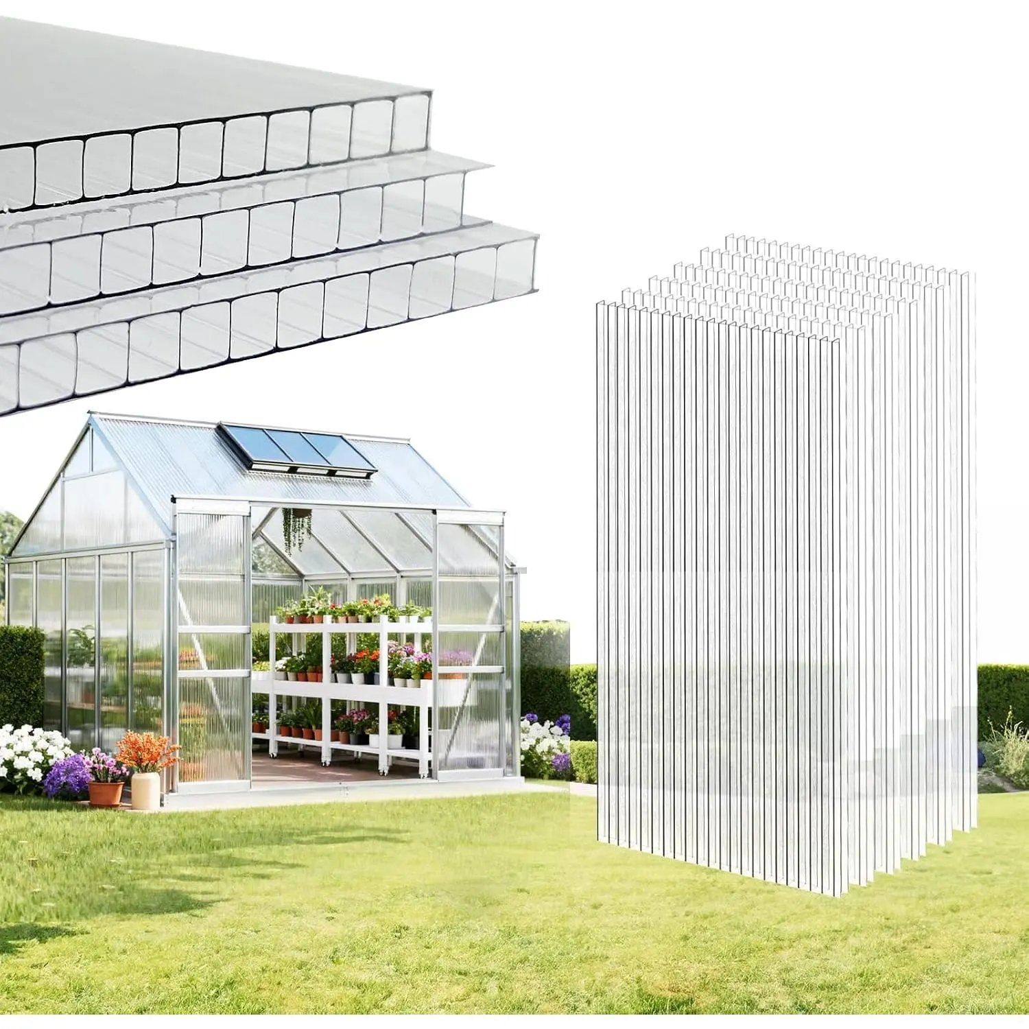 6 count Greenhouse Panel, 4'FT x 2'FT x 0.16" in Polycarbonate Sheet