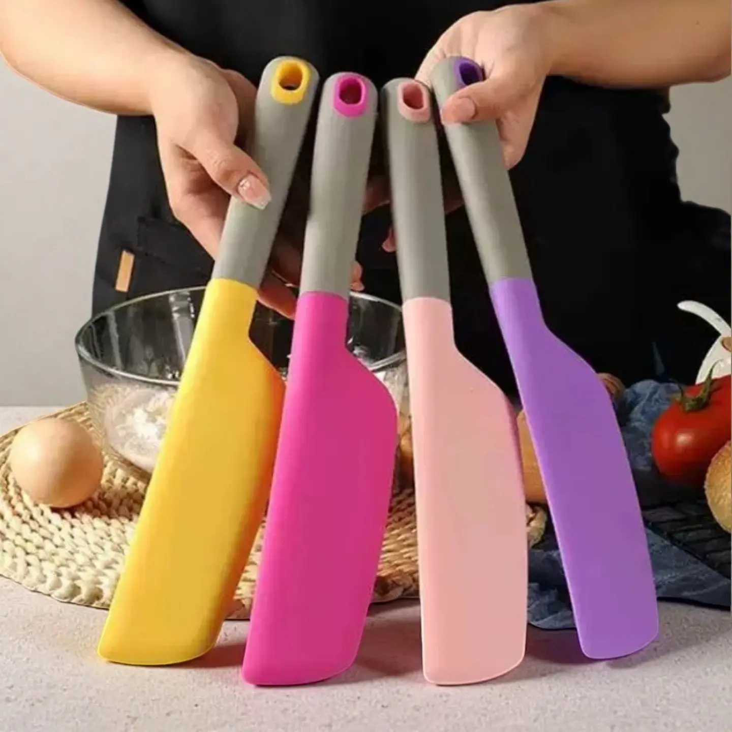 Heat-Resistant Large Silicone Spatula, High-Temperature Cream Mixer Scraper, Home Baking Tool, Butter Spread Knife, Cake Class