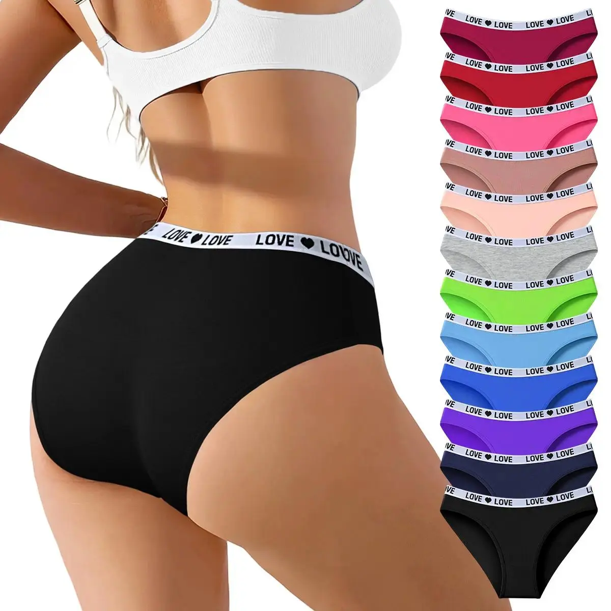 Women's Lady Soft Comfy Cotton Hipster Panties - 12pcs Mixed Color, Breathable Daily Wear Underwear Briefs, Soft Comfy Panties, Panty, Funky, Everyday, Peppy
