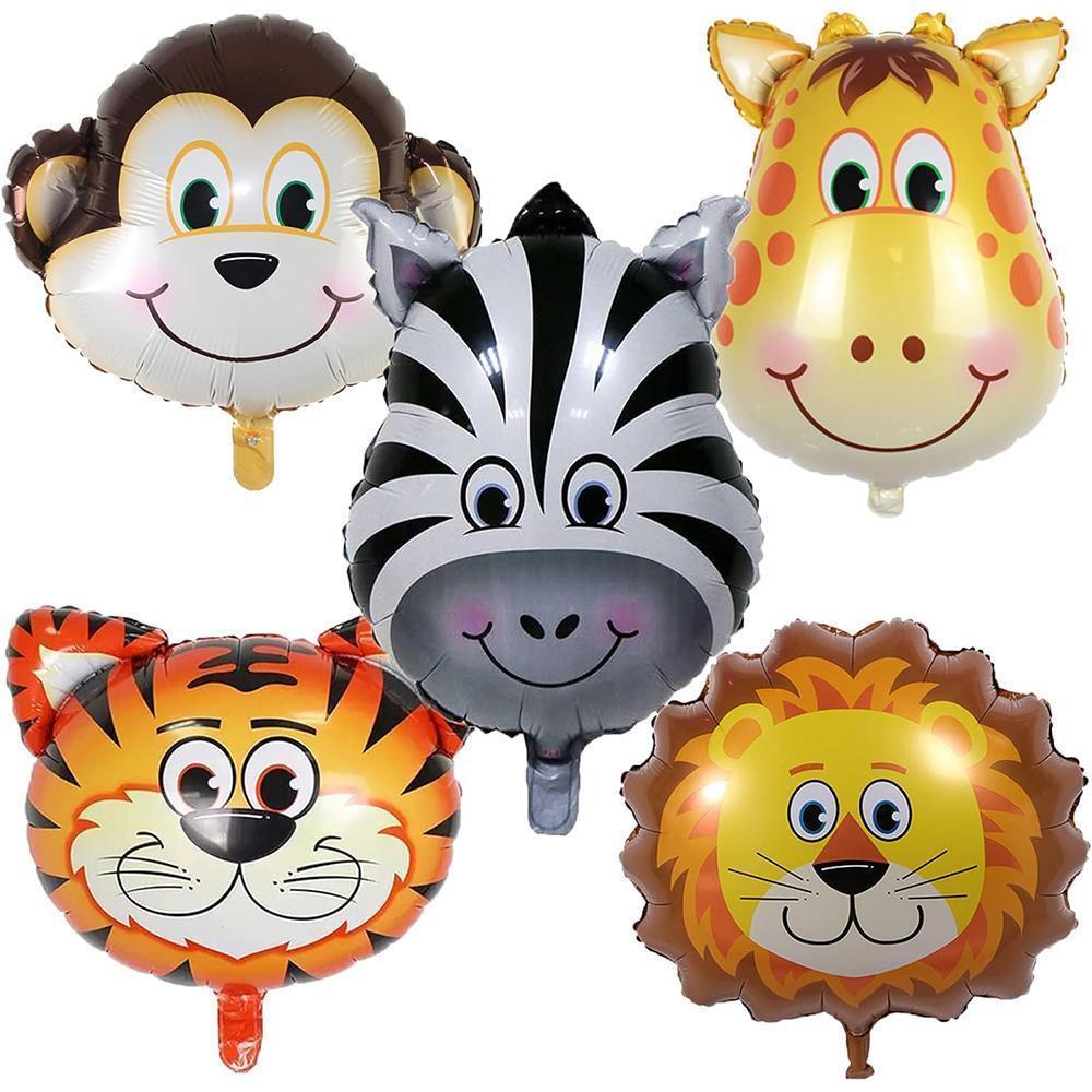 Safari Animals Happy Birthday Banner Pennant Foil Animal Balloons for Kids Jungle Safari Zoo Theme Party Decoration Supplies Toy