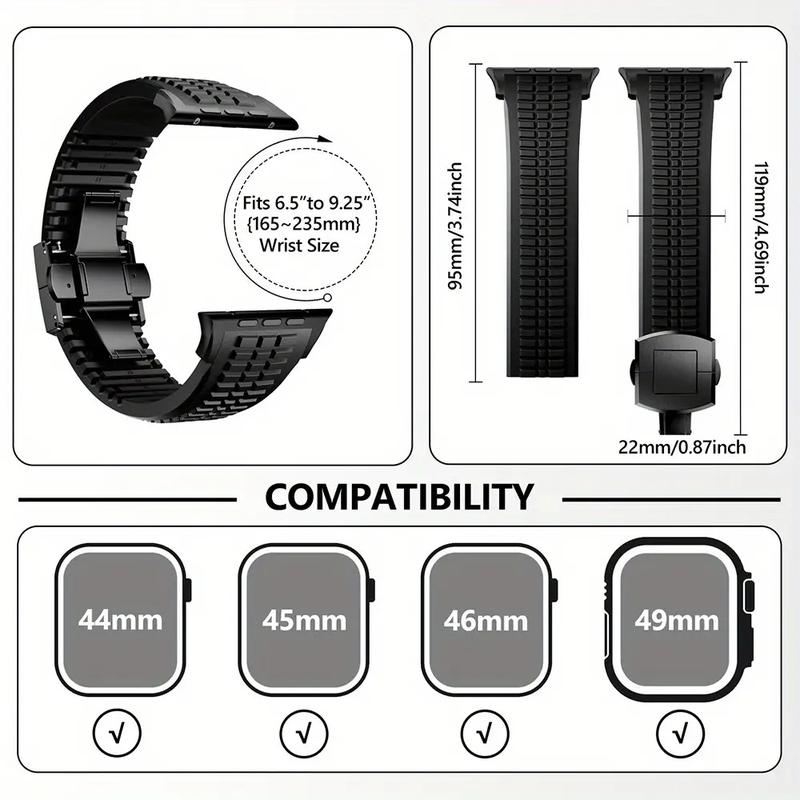 Luxury Strap for Apple Watch Ultra 2 49mm 10 46mm Men's Soft Wristband Compatible with iWatch Series 9, 8, 7, 6, 5, 4, SE 45mm 44mm Fashion Bracelet