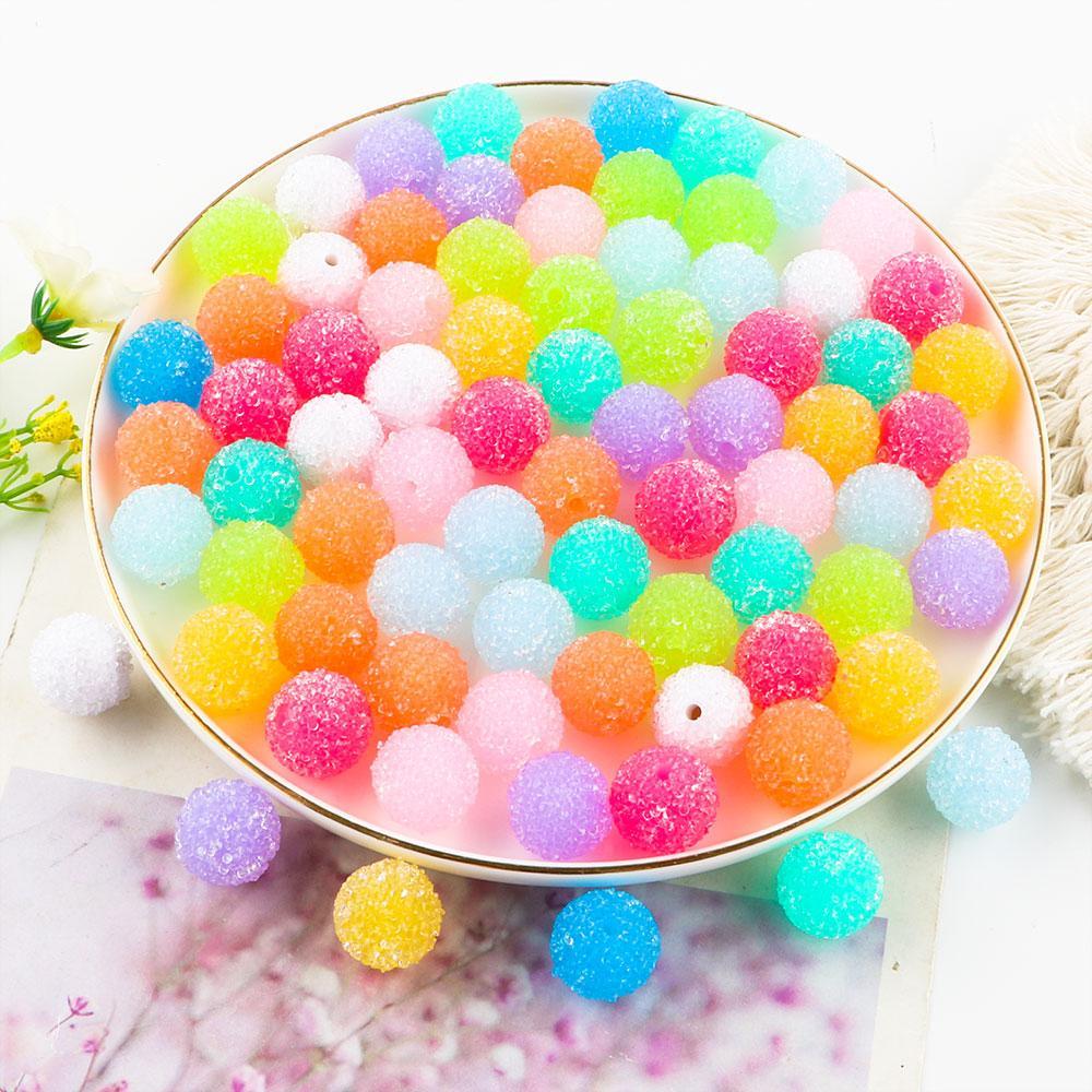 20pcs 18mm Resin Beads Acrylic Round Acrylic Beads Mix Craft Supplies DIY Jewelry Making Bracelet Accessories Fashion Handmade Decorations