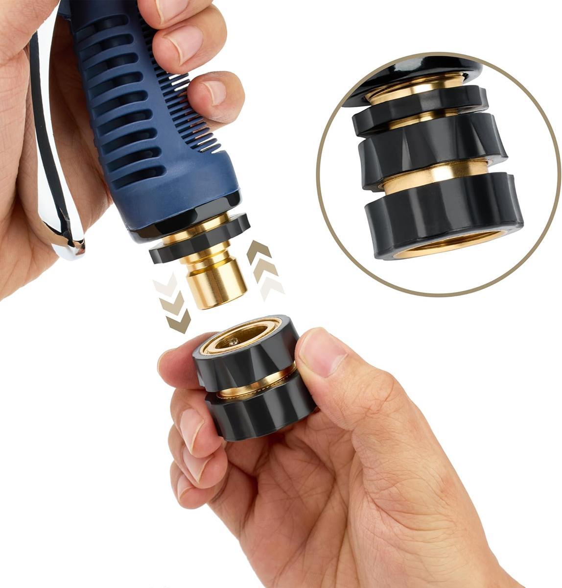 Garden Hose Quick Connector, 3/4 Inch Male and Female Garden Hose Fitting Quick Connector Rubber Washers Leak Proof Durable Aluminum, 6 Set SummerVibes