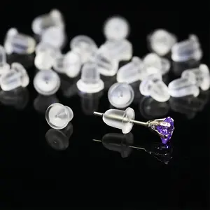 Silicone Earring Backs, 200 Pieces Clear Hypoallergenic Stoppers for Stud, Post, Hoop, Fishhook Earrings