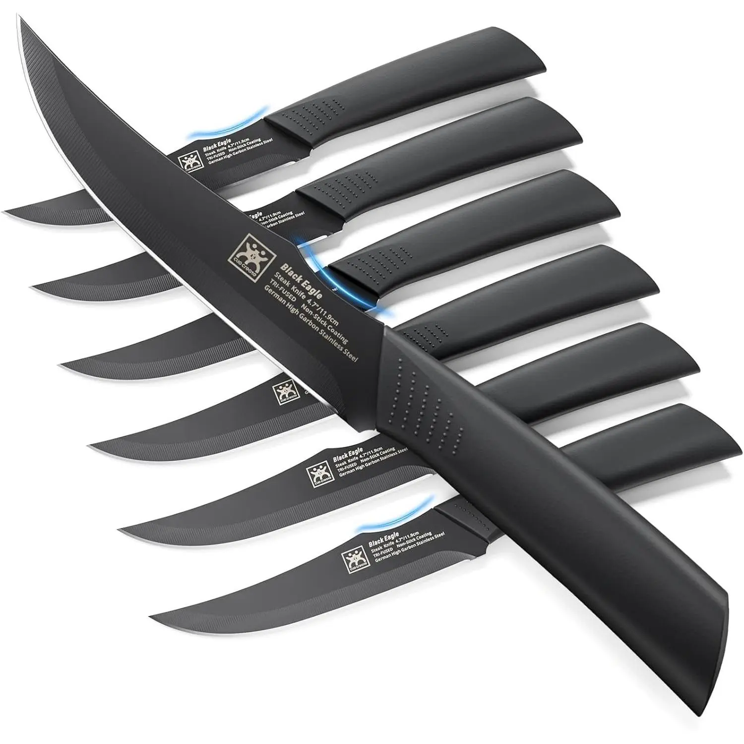 Steak Knives Set of 6, 4.7 in Non-Serrated Dishwasher-Safe Table Knives, Ultra Sharp for Precise Cutting, Non-Stick Rust-Proof Blade, Easy Maintenance for Home Party Use