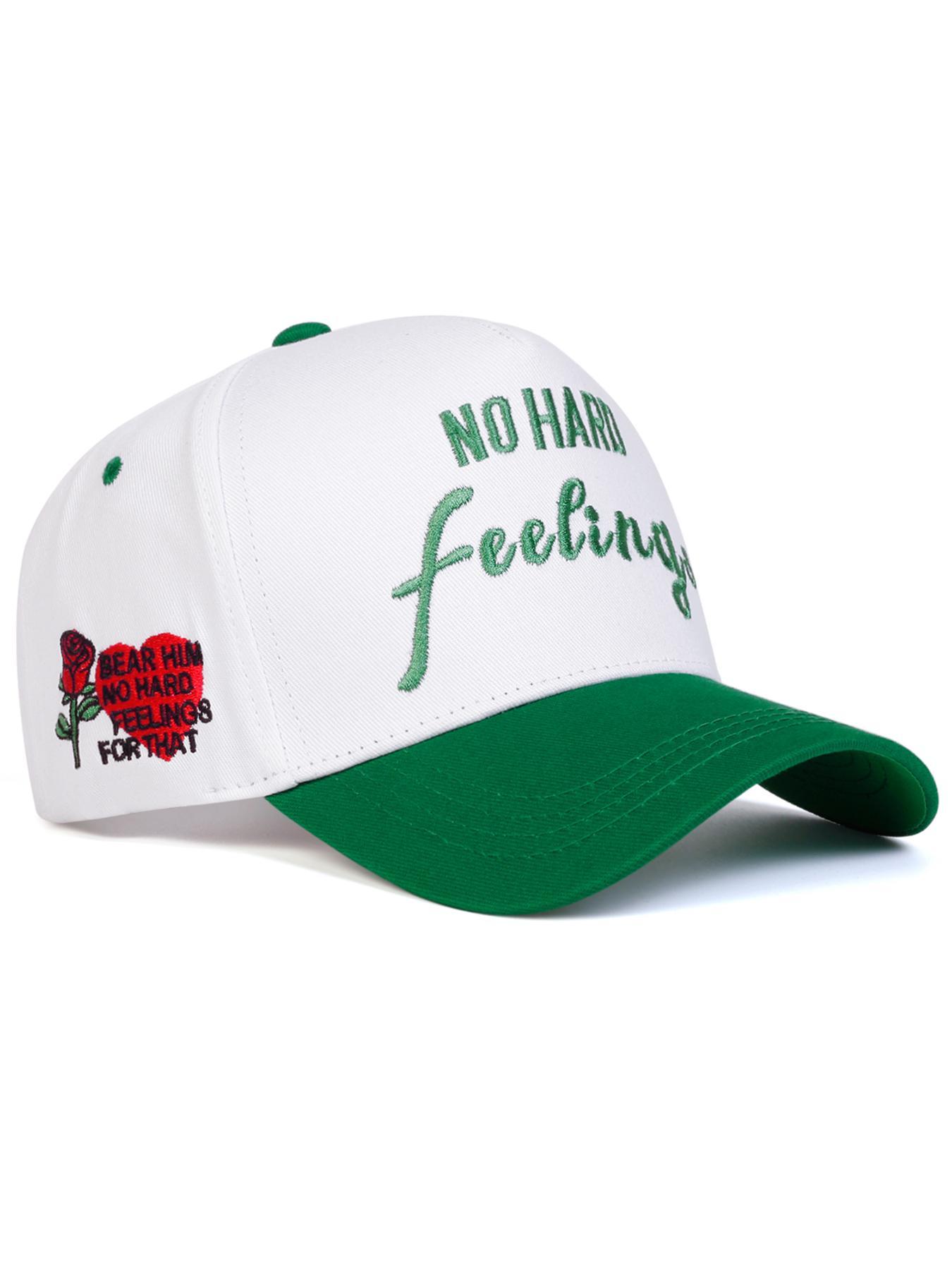 No Hard Feeling Embroidered Hat, Casual Letter Design Baseball Cap for Men & Women, Fashion Accessories for Daily Wear No Hard Feeling Embroidered Hat, Casual Letter Design Baseball Cap for Men & Women, Fashion Accessories for Daily Wear