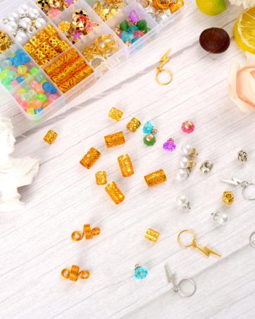 400 Hair  for Braids Accessories Dreadlocks Beads Hair Cuffs Hair Rings Hair Braid Clips Colorful Aluminum Adjustable Metal Hair Accessories for Women and Girls (Multi-colored)