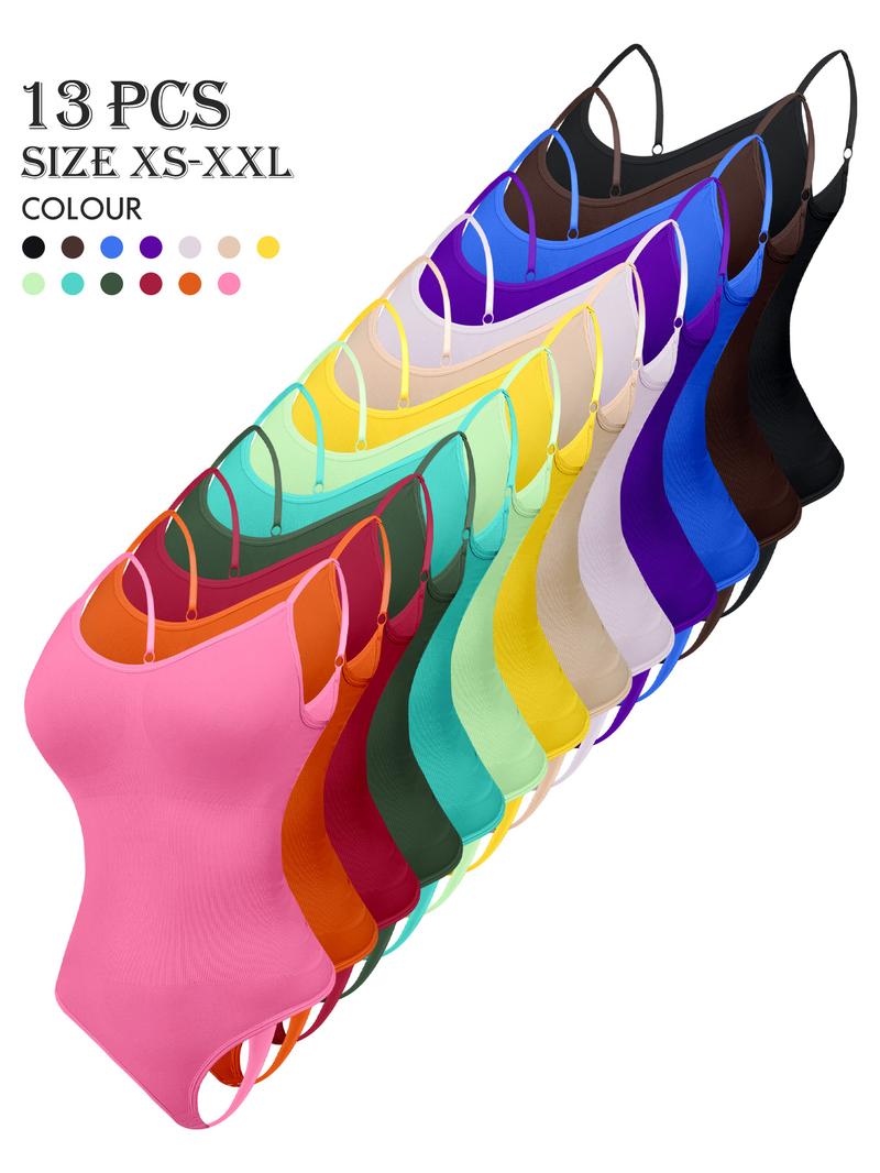 Women's Solid Color Shapewear Bodysuit, High Stretch Tummy Control Shaper, Ladies Clothing for Daily Wear, Seamless Shapewear