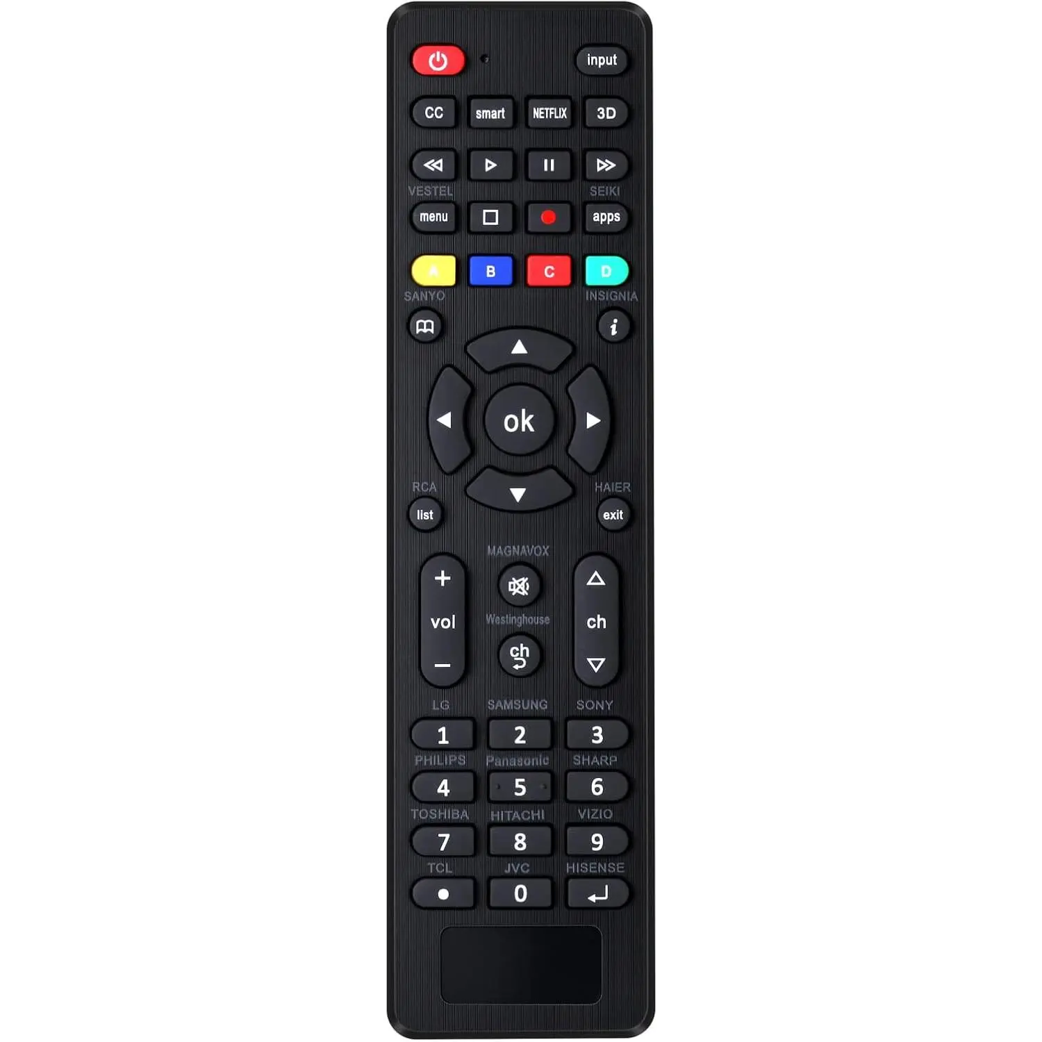 Universal TV Remote Control Replacement for LCD LED HDTV 3D Smart TVs| Compatible with Samsung,TCL,Philips,Vizio,Sharp,Sony,Panasonic,Sanyo,Insignia,Toshiba and More Brand Smart TVs