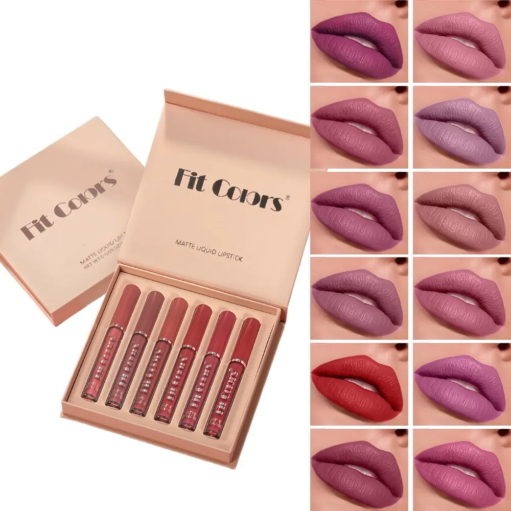 6PCS Lip Glaze Set Liquid Lipstick Matte Lipstick, Not Easy To Fade, Lip Color Gift Box, Lipliner, Lip Color Makeup