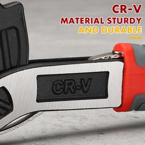 Multifunctional Self locking Wrench, Self Adjusting Pipe Wrench, 8 Inch Plumbers Wrench for (9-25mm) 3/8"-1"Nuts, Irregular Nuts, Pipes Use, Chrome Vanadium Alloy Steel (8 In)