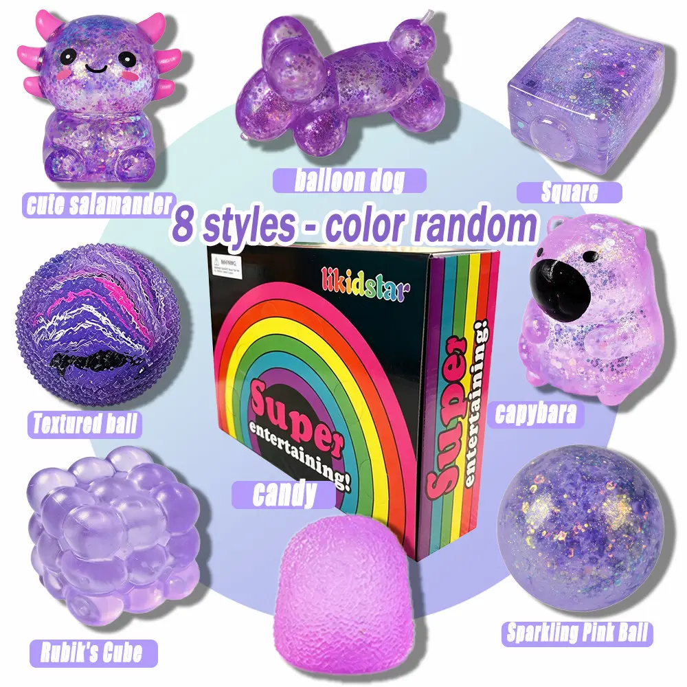 8-piece set - Boxed Maltose Stress Relieving Fingertip Toy, Sensory Set, Creative Slow Rebound Soft Clay Toy, Party Gift, 8 Different Styles, Soft Clay Toy Set