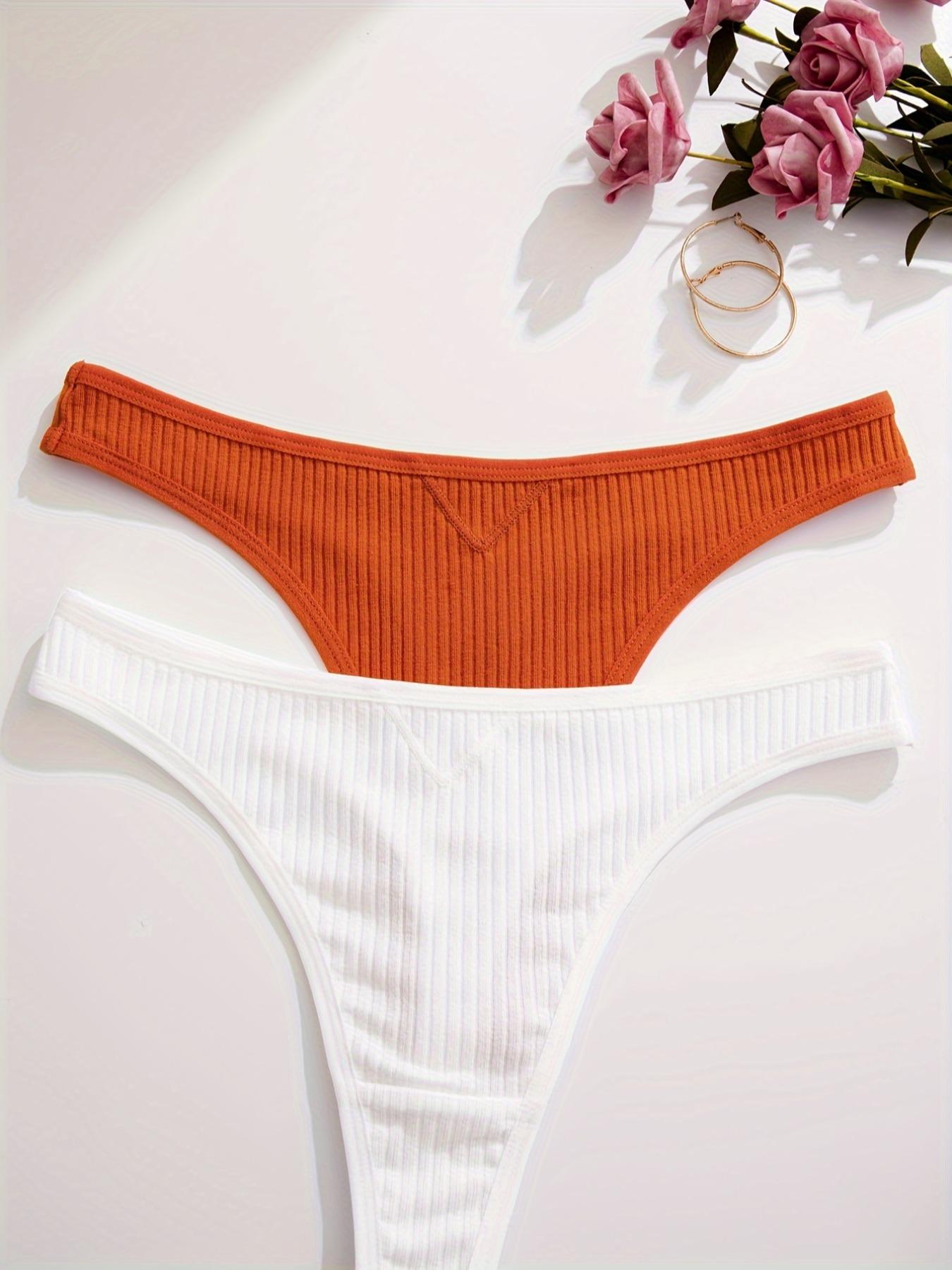 7/12/18 Pack Women's Solid Color Comfortable Thong Underwear Set, Casual Style, Moderate-Thickness Fabric, All-Season Wear