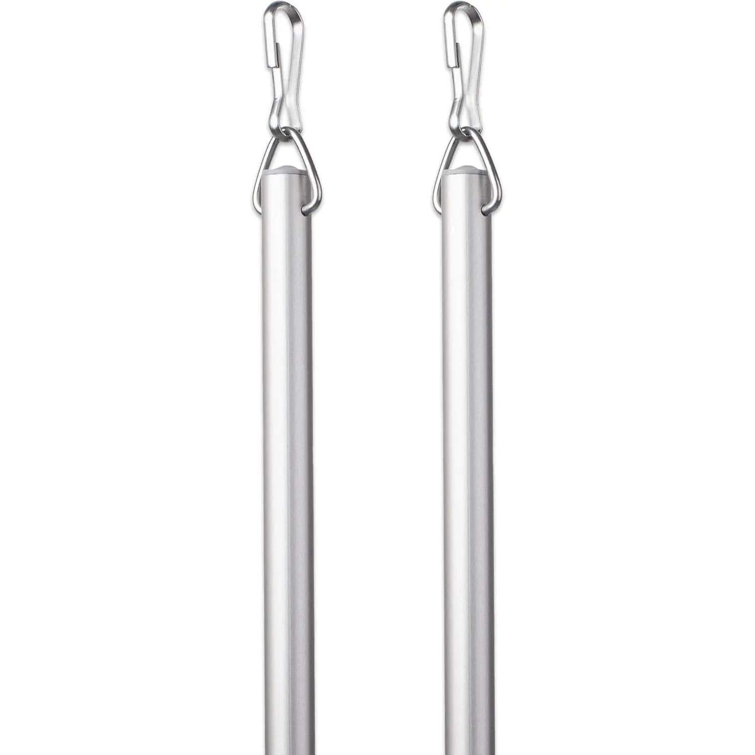 Curtain Wand - Aluminum Curtain and Drapery Pull Rod with Stainless Steel Hardware for Curtains, Draperies, and Room Divider Curtains - 48 Inches, Satin Nickel - Pack of 2