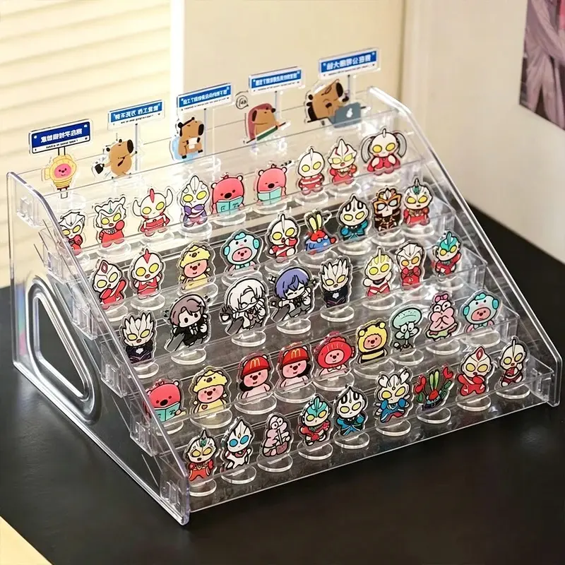 1pc Transparent Acrylic Standing Sign Ladder Display Rack Suitable for Anime Brand/Blind Box/Jewelry Storage Display Rack