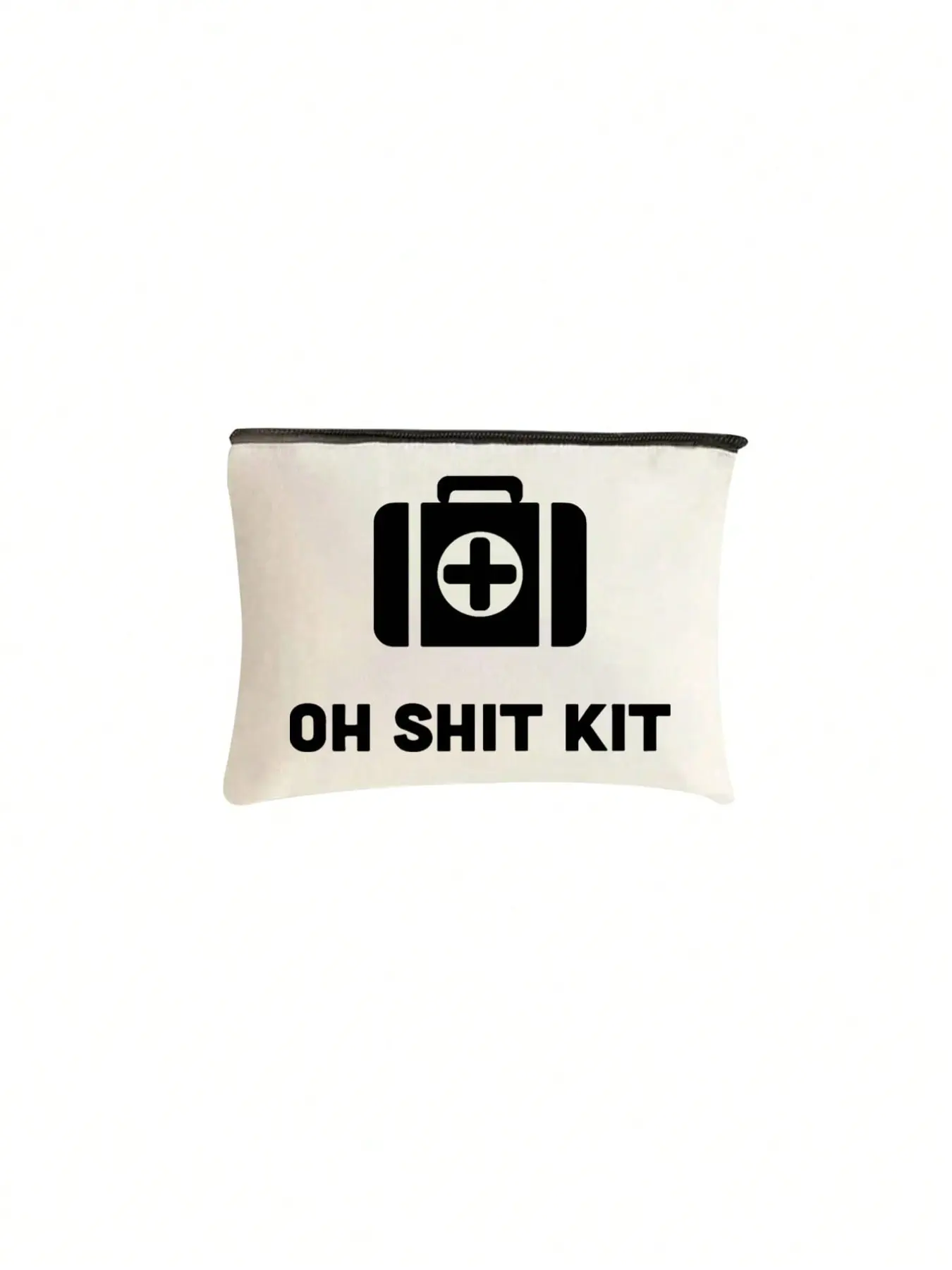 Customizable Logo Print Canvas Makeup Bag, Multi-Functional Travel Pouch, Waterproof Design with Inner Pocket, Perfect Gift for Friends