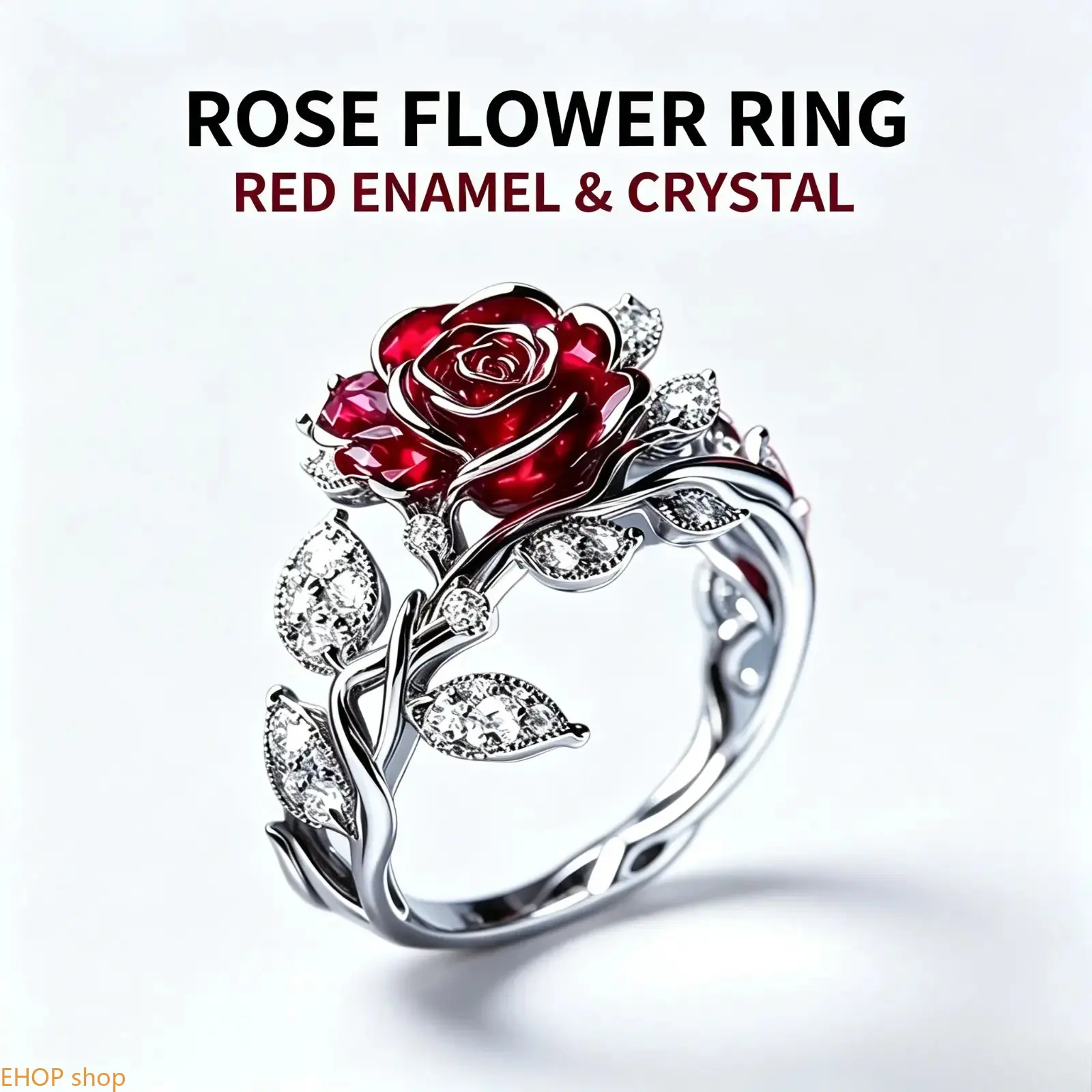 Vintage Rose Leaf Rhinestone Ring for Women, Elegant Glittering Sparkling Zircon Inlay Ring, Elegant Jewelry for Valentine's Day, Anniversary, Engagement, Wedding, Christmas & Daily Wear multicolor gemstone vibrant hue groom gift wide voltage sharp hook